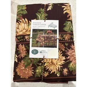 April Cornelle Antoinette Autumn Fall Tablecloth Cotton 60”x102”  NWT